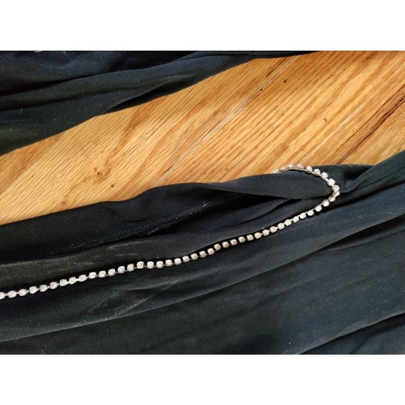 Nicole Bakti Sexy Fitted Stretch Rhinestone Evening Pantsuit SMALL Wide Leg NICE - Picture 10 of 10